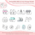 Nipple Measurement Tool for Flanges, Nipple Ruler for Flange Sizing, Silicone & Soft Nipple Sizer for Flanges for New