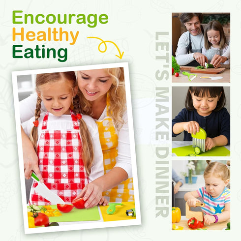 YONSEN 13PCS Set- Set 3-12 Toddler Knife Kids Knifes for Real Cooking,Montessori Toy Safe Kitchen Knife for Toddler