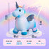 EVERICH TOY Unicorn Bouncy Horses, Inflatable Plush Hopping Toy for Toddlers, Outdoor & Indoor Bouncy Animals Gift