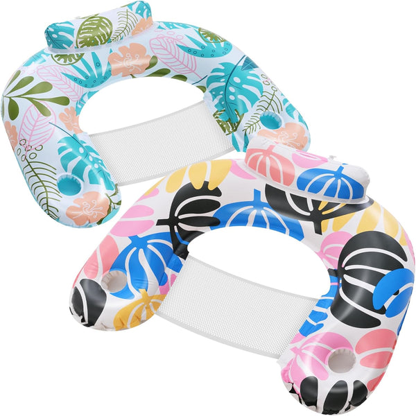 ANNIL3 Pack Adult Inflatable Pool Floats Chair, Water Leisure Inflatable Floating Chair,Drink