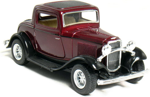 1932 3-Window 1:34 5" KiNSMART Ford Coupe Scale Red Die Cast Metal Model Toy Classic Car