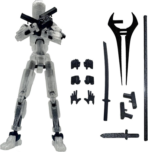 3D Printed 5.54-Inch Multi-Jointed Action Figures Dummy13, Hand Painted Movable Toy with Accessories, Desk Decoration