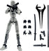 3D Printed 5.54-Inch Multi-Jointed Action Figures Dummy13, Hand Painted Movable Toy with Accessories, Desk Decoration