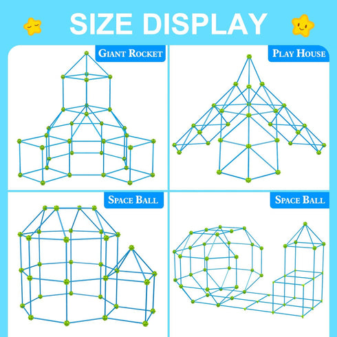 Fort Building Kit for Kids, STEM Construction Toys, Educational Gift for Ages 3-12, Ultimate Creative Set for Indoor &