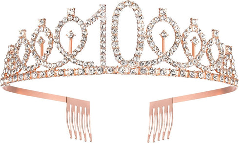 Fabulous Rose Gold Tiara and Sash for Girls' 10th Birthday Party