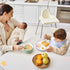 9 Set Teenyyou Pcs Porcelain Kids Plates and Bowls Feeding with Suction, Ceramic Baby Toddler Divided Plates Silicone