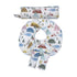 Infant Car Seat Head Support Set, White Mountain Print, Newborn Head Rest,