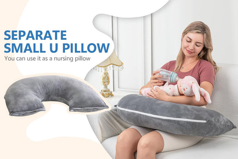 INSEN Pregnancy Pillows, Detachable Body Pillow for Sleeping, Nurse & Relax, Multi-Use Pregnancy Pillows for Pregnant