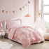 4 Set Pinch Set HOMBYS Pieces Pink Princess Toddler Bedding for Girls Kids, Ultra Soft Blush Pleat Comforter
