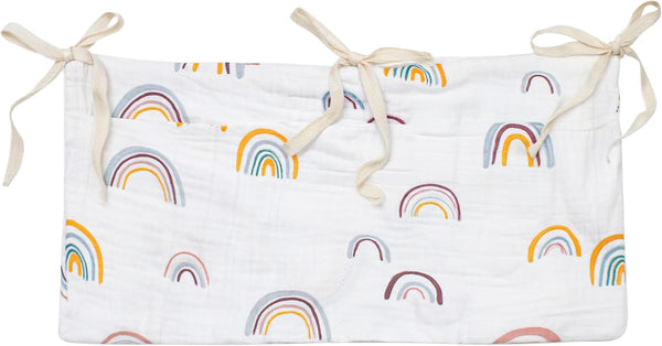Crib Hanging Storage Organizer Bag, Baby Bedside Cribs Pocket, Cotton Material, Multifunctional