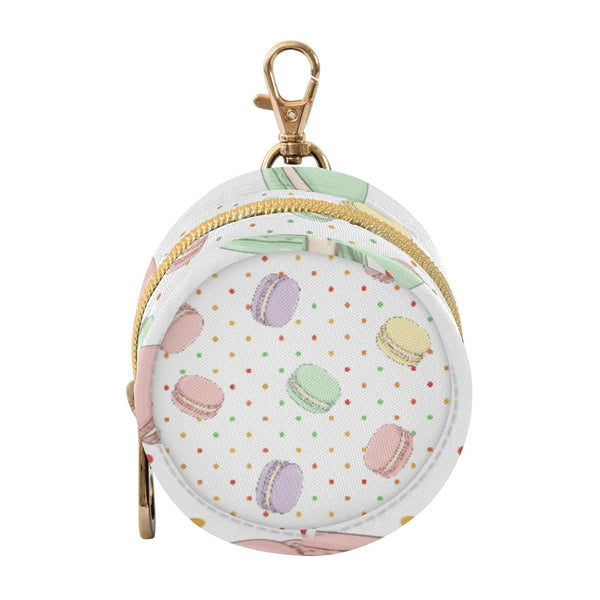 PYBUG Macarons Round Pacifier Storage Case, Polyester & TPU Lined with Hook Buckle,