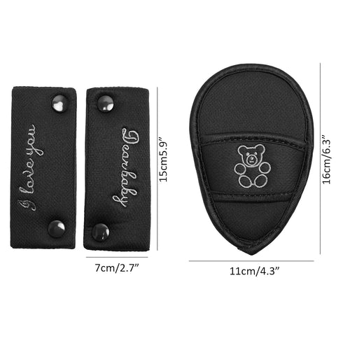 Shoulder Crotch Pad Set for Infant Seat Stroller High Chair, Comfort Cushion for Harness & Strap (Small Size)