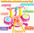 Kids Drum Set for Toddlers 1-3 - Musical Baby Girl Toys, Educational Microphone Instruments for 1 Year Old Gifts