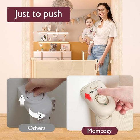 Momcozy 33" 71" Retractable Baby Gate, Extra Wide Mesh Baby Gates for Stairs, Tall, Extends to Wide, Pet Dog Gate
