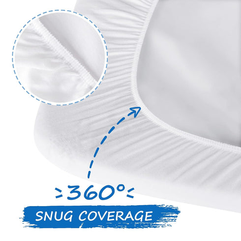 Pack 2 Pack 38"x 25", Pack and Play Sheets Waterproof, Cotton Mini Crib Sheets Compatible with Graco n Play, Dream on