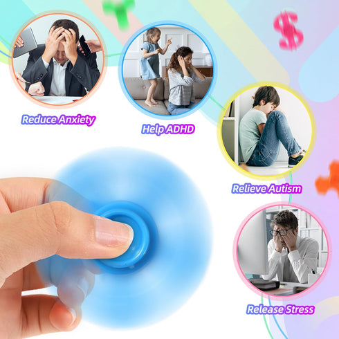 120pcs Mini Fidget Spinner Bulk, Stress Relief Sensory Fidget Toys Kids with Autism, Birthday Gifts Party Favors