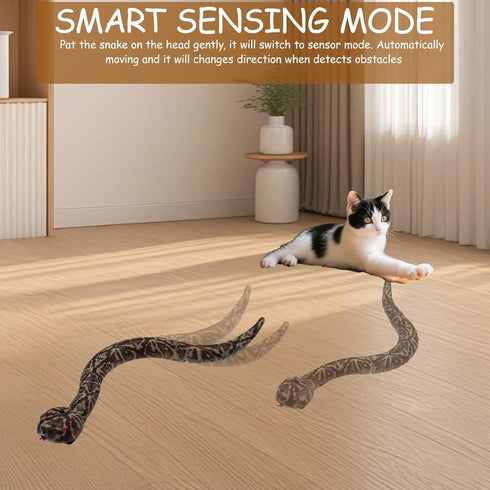 Pixibond Remote Control Snake Toy, Realistic RC Rattlesnake Fast Moving Electric Fake Snake Toy Remote & Auto-Sensing