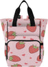 YANENDIE Cute Pink Strawberry Diaper Bag Backpack, Unisex Travel Baby Backpack Diaper Bags