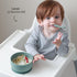Baby Bowl and Spoon Set, Silicone Baby Food Bowl with Suction and Lid, Self Feeding Essentials for 6+ Months, Rose