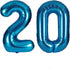 40 Inch Blue Big Number Balloons Kit for Happy Birthday Party Decorations, Foil Mylar Helium Baby Shower