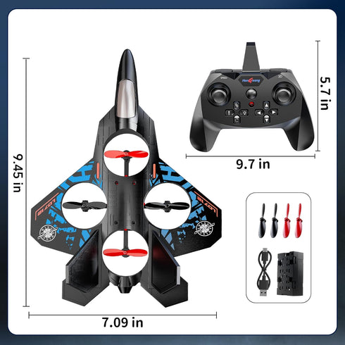 8-12, 2.4 360 8-16, MSKOLER Foam Remote Control Airplane for Kids GHz RC Plane with Colorful Lights, Flips & Stunt