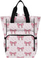 Bulletgxll Cute Bows Diaper Bag Backpack Large Capacity Baby Bags Multi Function Travel