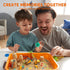 3+ JOVA Klever Kits Construction Sensory Bin for Toddlers with Glow in The Dark Stones, Sandbox with Lid Castle