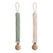 mushie Linen Baby Pacifier Clip Holder | Soft Fabric Strap, 2-Pack (Olive/Shifting