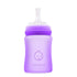 3-in-1 Glass Sippy Cups for Toddlers - Silicone Coated Baby Bottles, Non-Toxic Transition Cup with Removable Handles