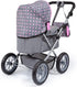 18 inch Bayer Trendy Doll Pram Stroller for Girls, Adjustable Handle, Carriage with Bag, Fits Dolls