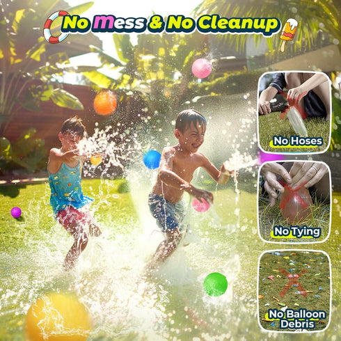 12Pcs Summer 3-12 Reusable Water Balloons, Pool Beach water Toys for Boys and Girls, Outdoor Toys for Kids Ages