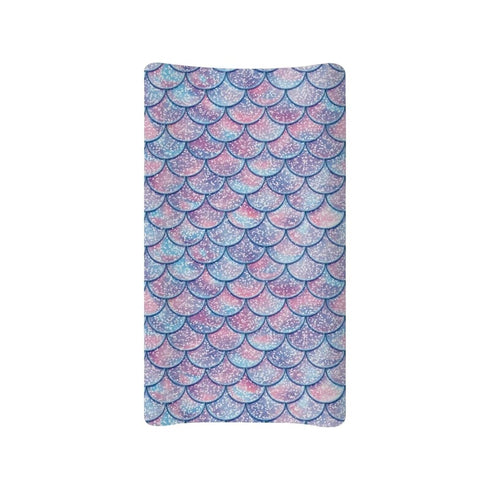 Mermaid Fish Scale Pattern Changing Pad Covers - Soft Changing Table Covers Fit 32"X16", Colorful Marine Print