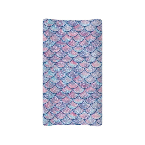 Mermaid Fish Scale Pattern Changing Pad Covers - Soft Changing Table Covers Fit 32"X16", Colorful Marine Print