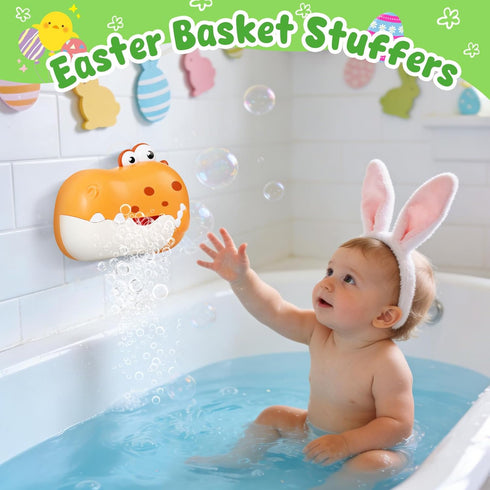 1-3 4-8, Baby Bath Toys for Kids Ages Rechargeable Dinosaur Bath Bubble Machine with Music for Toddlers, Baby Bathtub