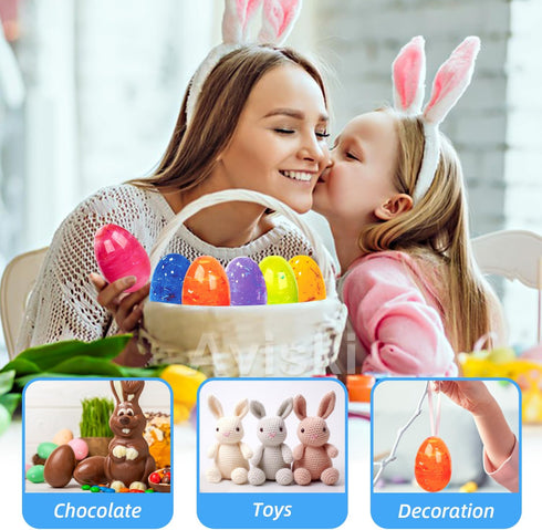 72Pcs 3.15'' Aviski Painted Jumbo Large Iridescent Marble Easter Eggs for Kids Basket Bag Stuffers Fillers, Easter Hunt
