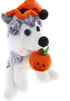 Plushland Halloween Pawpals 8 Inch Puppy Dog Plush Toy with Hat and Jack O Lantern for Kids