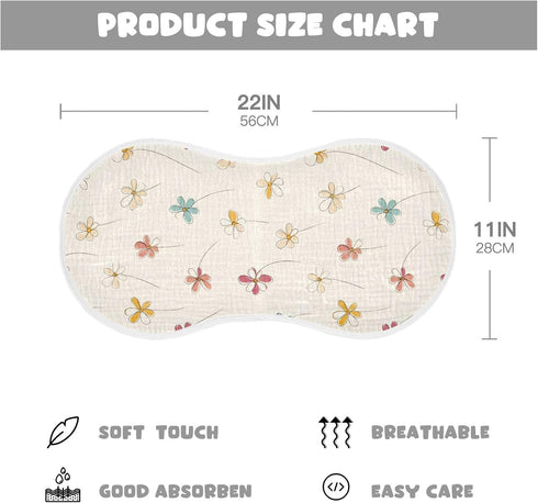 decor gift 4 Pack 22x11in Cotton Large Burp Cloths for Baby Good Absorbent? Daisy Flower Offwhite spit up Rags