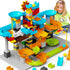 JIXIn 3in1 Marble Runs for Kids 4-8, Building Blocks Compatible with LEGO DUPLOS, 164 Pcs Classic Big Block