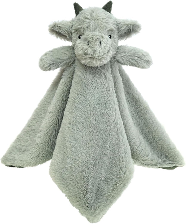 Baby Green Dragon Soft Stuffed Animal Security Blanket, Plush Dinosaur Character Lovey Blanket, Baby Shower/Nursery Gift, Cuddly Newborn, Infant, Toddler Snuggle Blankie for Girls Boys, 14" by Doindute
