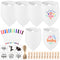 NACHLYNN 37 Pcs White Baby Bibs Baby Shower Games Set Including 6