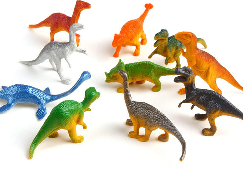 FINGOOO 39 Piece Mini Dinosaur Figures, Assorted Vinyl Plastic Dinosaur Toys for Easter Gifts, Dino Party Cake Toppers