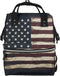 OUSIKA American Flag Print Diaper Bag Multifunction Laptop Backpack Travel Daypacks Large Nappy