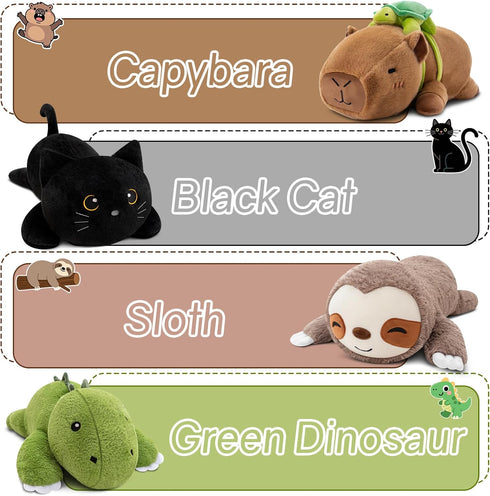 Backpack, 9.8 Inch, 0.8 Lb SQEQE Weighted Stuffed Animals Capybara Plush, Weighted Capybara Stuffed Animals with Turtle