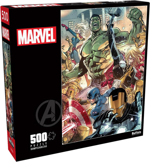 Buffalo Games - Marvel - 500 Piece Jigsaw Puzzle - Avengers World #14 - Challenging Puzzle for Adults