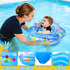 25.6" Swimming 6-36 Extra-Large Baby Pool Float with Double Airbag & Safety Seat, Inflatable Ring Float for Months