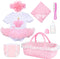 PEDOLLTREE Reborn Baby Dolls Clothes Girl Outfit Accessories Pink Tutu 7 Pcs