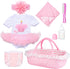 PEDOLLTREE Reborn Baby Dolls Clothes Girl Outfit Accessories Pink Tutu 7 Pcs