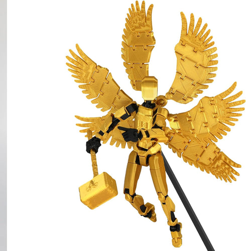 3D Printed Figure 5.54-inch Titan 13 Action Figure with 9 Weapons, 5 Hands, Dummy 13, Lucky 13 (White)