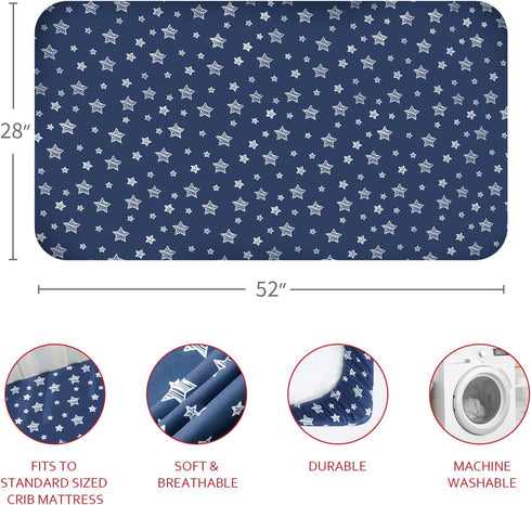 4 Pack, Set Crib Sheets Fitted Crib Sheets for Standard Size Crib and Toddler Mattresses, Soft and Breathable Baby Gift