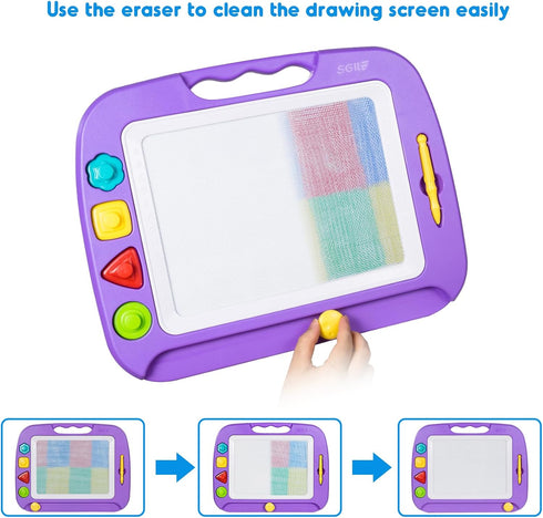 1 2 3 4 4 16 13 SGILE Toddler Toys for Kids, Large Magnetic Drawing Board for Birthday Gift, Toys for Year Old Girls